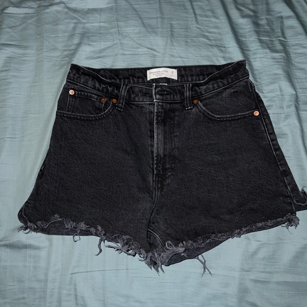 Abercrombie & Fitch Black Distressed Jean Shorts